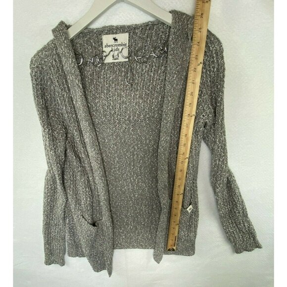 Abercrombie Kids Hood D Cardigan Heather Grey Size 13/14 RN 75654 - Picture 5 of 6